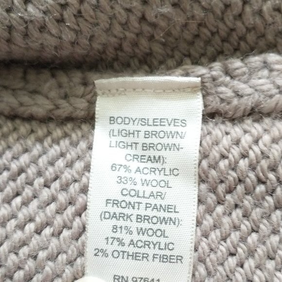 J. Jill Wool Blend Cardigan Sweater Granny Core Cozy Neutral Snap Front Size LP - Picture 9 of 11